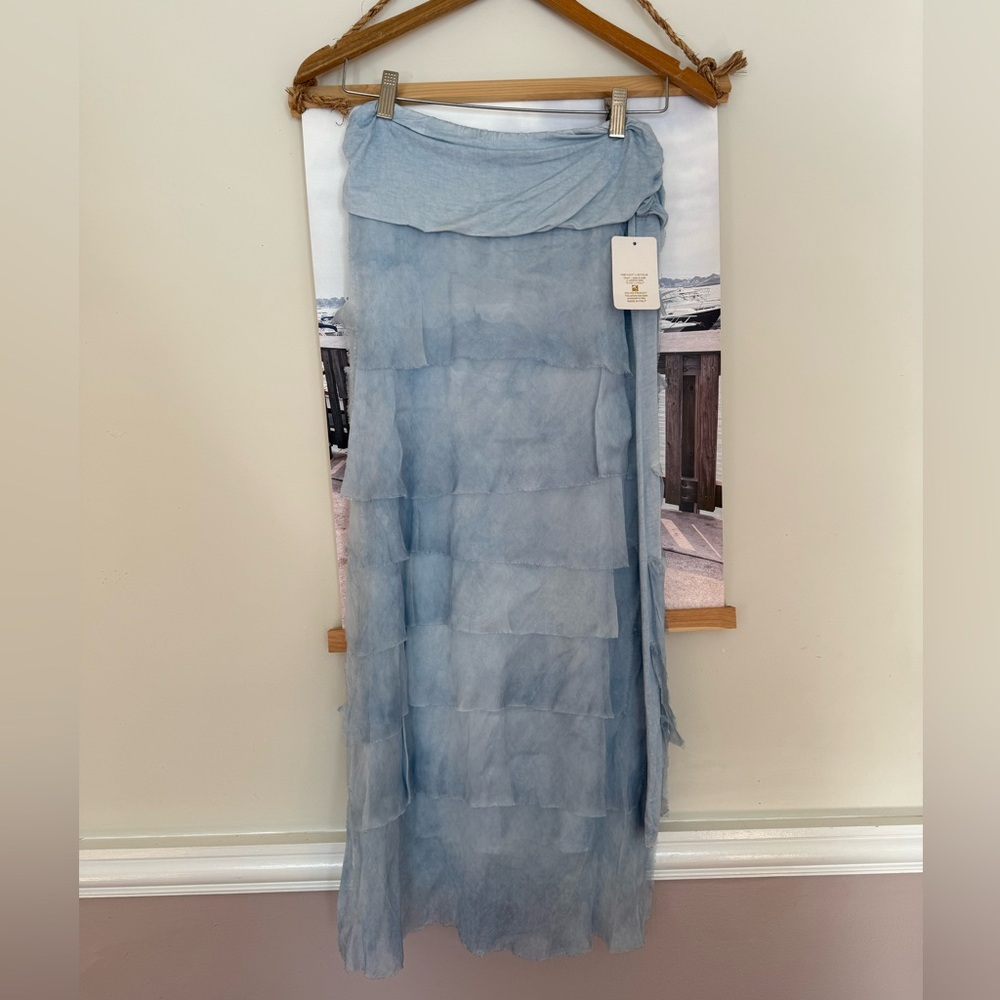 Elegant Blue Layered Skirt